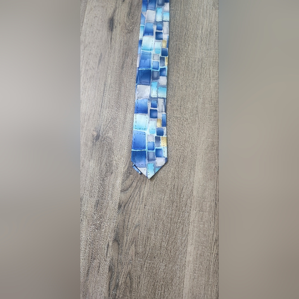 J. Garcia Blue and Gray Geometric Tie Collection